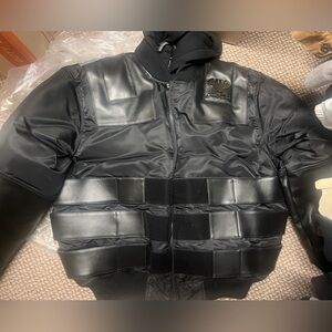 Pelle Pelle Black Men Puffer Bomber Jacket Large